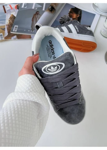 КРОССОВКИ ЖЕНСКИЕ ADIDAS CAMPUS DARK GREY АДИДАС КАМПУС ЧЕРНЫЕ No Brand чёрные демисезоны (391952029)