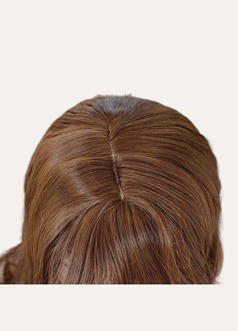 Перука жіноча середньої довжини хвиляста русява з проділом і чубчиком No Brand 7579 (298935724)