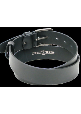 Широкий чоловічий шкіряний ремінь під джинси чорний Skipper (361156975)