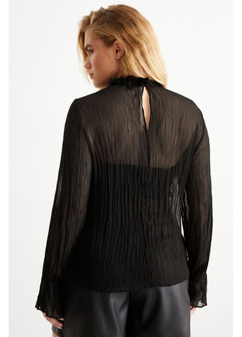 Чёрная шифоновая блуза C&A