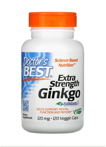 Гинкго с повышенной силой действия, 120 мг, 120 вегетарианских капсул Doctor's Best (347599688)
