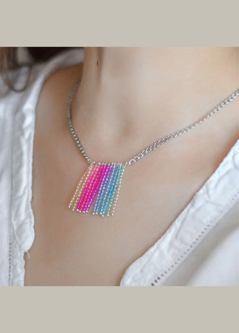 Кулон подвеска "Радуга" натуральный камень Шпинель d-2мм на цепочке L-41см фур-ра нержавеющая сталь Тогл No Brand підвіска (302254693)