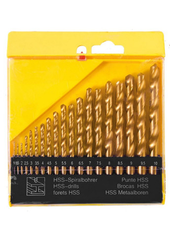 Набор сверл для металла 19 шт HSS 1 - 10 мм plastic box ТИТАН Master Tool (288185354)