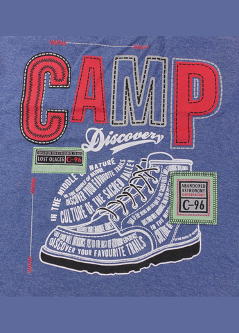 Синій літній майка + шорти 14524 синій меланжевий Breeze