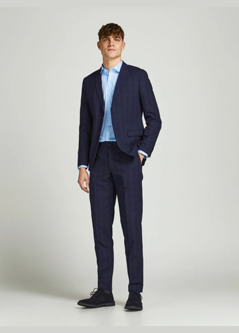 Голубой кэжуал рубашка однотонная JACK&JONES