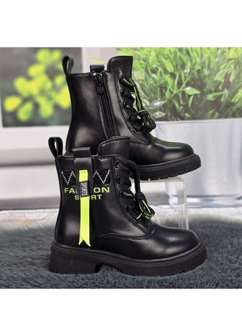 Черные повседневные осенние ботинки детские для девочки демисезонные Fashion