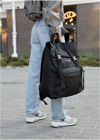 Рюкзак ролл унісекс RollTop LTT чорний оксфорд Sambag (302518944)