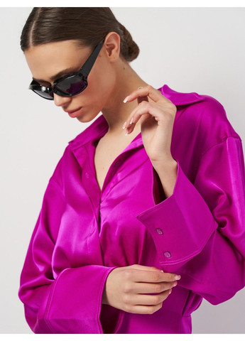 Фиолетовое кэжуал платье-блуза H&M однотонное