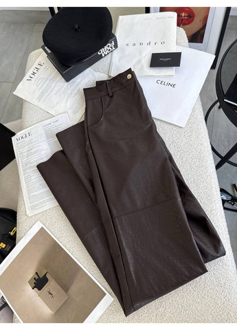 Прямые штаны из экокожи с тиснением под крокодила. Luna (366472305)