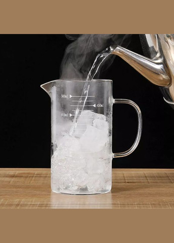 Мірний кухоль 1л з бамбуковою кришкою з термостійкого скла Hell (303213318)