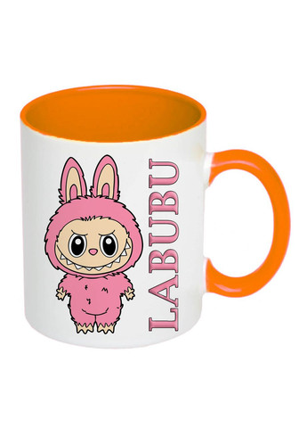 Чашка з друком "Labubu" №1 330 мл (колір помаранчевий) (27112) No Brand (336965418)