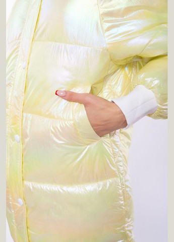 Желтая демисезонная куртка женская с перламутровым оттенком (желтый) Time of Style