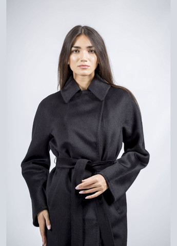 Чорне зимнє Жіноче вовняне пальто без хутра з англійським коміром осінь-зима Stella Polare (, ), 40059 No Brand