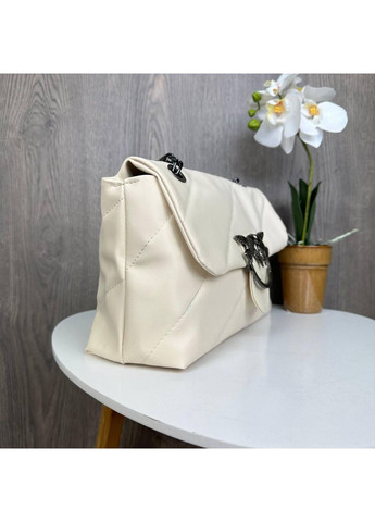 Качественная женская мини сумочка клатч Pinko стеганная молочная на плечо для вечеринки и прогулки ProDobro (363258895)