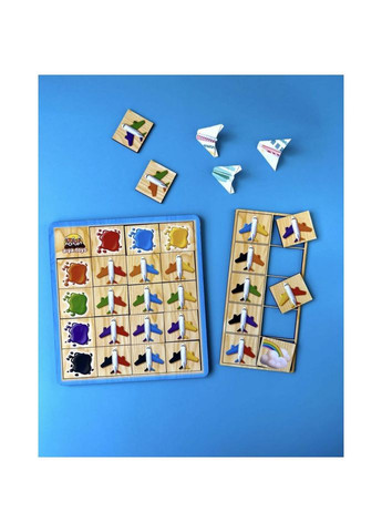 Деревянный пазлсортер "Самолеты" (ПСФ105) PSF105 изучение цветов Ubumblebees (304411908)