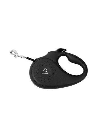 Повідець-рулетка CoLLaR для собак 50 кг 5 м світловідбиваюча чорна стрічка для вигулу тварин ProDobro (373236128)