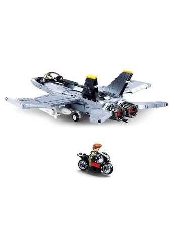 Військовий конструктор ВПС Топ Ган Меверік сучасний літак винищувач та льотчик з мотоциклом Sluban (338432607)