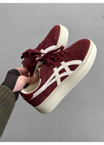 Цветные демисезонные onitsuka tiger tokuten platform burgundy Asics 208508