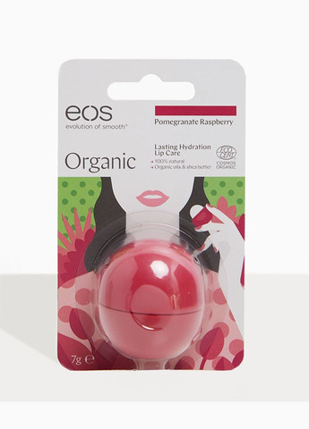 Бальзам для губ Organic Lip Balm Pomegranate Raspberry Гранат та малина (7 г) EOS (278773649)