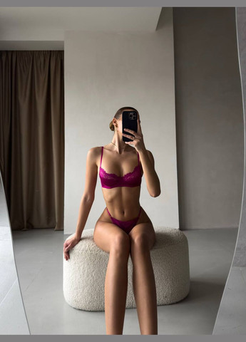 Фиолетовый женский сексуальный комплект белья фиолетового цвета No Brand