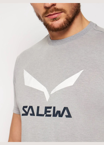 Светло-серая футболка olidlogo dri-release s Salewa