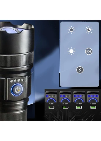 Фонарь AK180 WHITE LASER LED PM30-TG Power Bank, ЗУ Type-C, zoom, 5 фильтров (47476-AK180_494) XPRO (393252775)