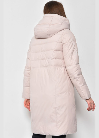 Бежева демісезонна куртка жіноча єврозима бежевого кольору Let's Shop
