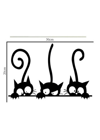 Виниловые наклейки на стену Подглядывающие черные коты (лист 32 х 23 см) Б286 No Brand (302243002)