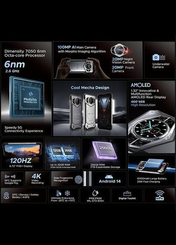 Смартфон S200 Plus 12/512GB Champagne Gold Doogee (339607000)