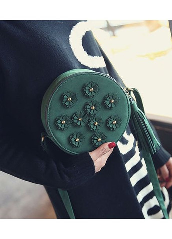 Женская круглой стеганая сумочка клатч из экокожи черная ProDobro (363136369)