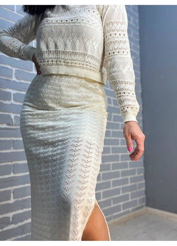 Костюм жіночий Mintas 2444-2416 прозорий ажурний спідниця розрізи та реглан No Brand (302899887)