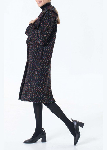 Чорне демісезонне Пальто чорне букле з кольоровою ниткою a LOT