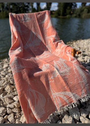 Покривало гіпоалергенне бавовняне 100х180 см Персиковий (П4К-AL-peshtamel-002-03) No Brand (308754707)