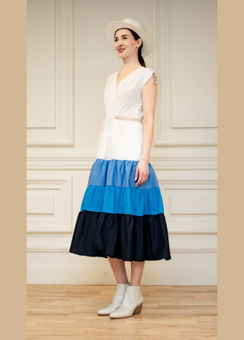 Синя різнобарвна сукня кея Dolcedonna