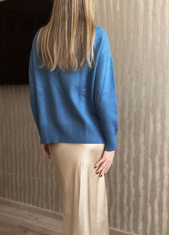 Синій зимовий светр жіночий аквамарин jinjiaxian s-м синій пуловер No Brand