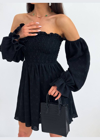 Черное женское платье муслин No Brand