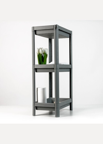 Етажерка 3-ярусна MVM FH-22/3 GRAY пластикова Сіра (FH-22/3 GRAY) МВМ (365280899)