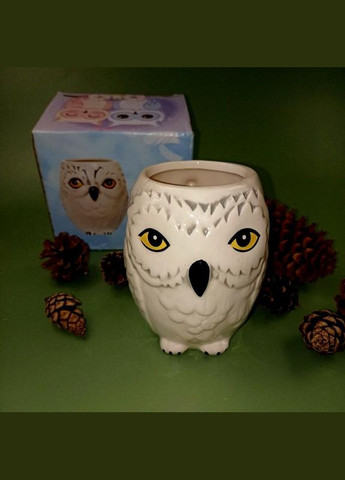 Кружка в виде белой совы гарри поттера гедвига качественная 3д керамика+подарок No Brand (342384661)