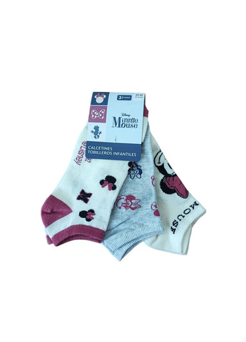 Комбинированные набор детских коротких носков для девочки (3 пары) разноцветный (25060720) Disney рисунки (336549674)