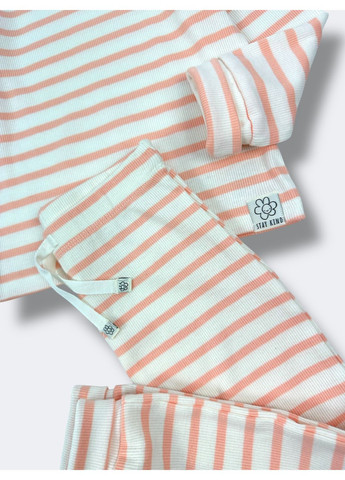 Комбинированный демисезонный комплект в рубчик cream/peach, размер. George 7010~01