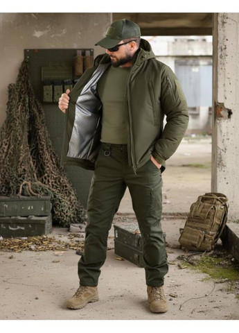 Тактична чоловіча зимова куртка Omni-heat олива No Brand (368600731)