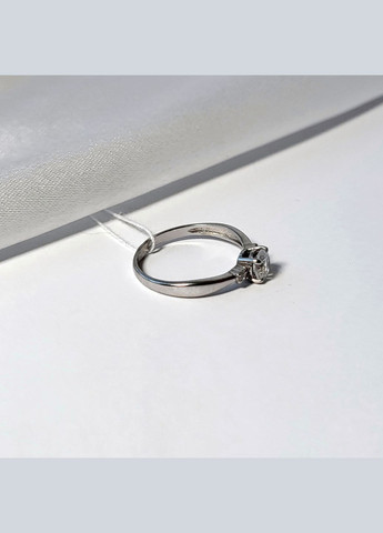 Срібна жіноча каблучка з Білим каменем 16.5 розмір срібло 925 проби Родоване 81055 1.49г No Brand (313103487)