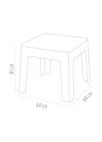 Стол садовый пластиковый Rattan 45x45x50 см кофейный под ротанг Irak Plastik (384109069)