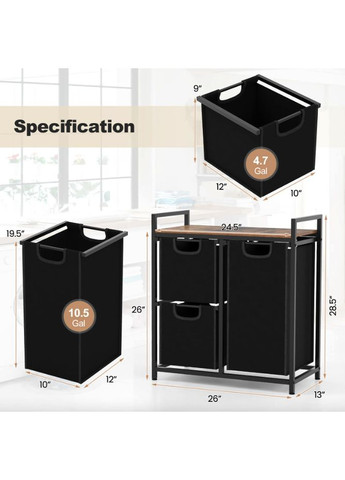 Кошик для білизни Nordi 58 л в стилі Loft Costway (361951610)