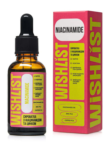СЫРОВАТКА С НИАЦИНАМИДОМ И ЦИНКОМ WISHLIST NIACINAMIDE SERUM, 30 мл Hillary (300035137)