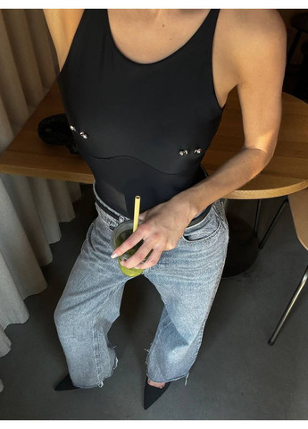 Жіночий боді з декоративними металевими елементами Україна (352193426)