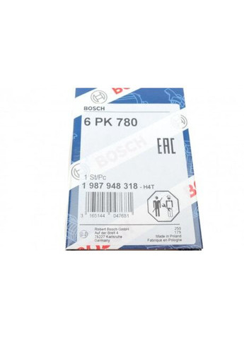 Ремінь генератора VW Polo/Skoda Fabia 1.9SDI/TDI 01-12 (6PK780) 1 987 948 318 UA63 Bosch (366175852)