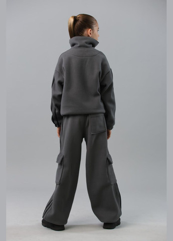 Сірий зимній флісовий костюм підлітковий брючний IRmAS оверсайз