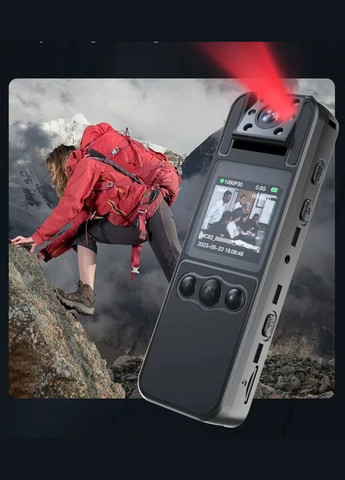 Нагрудная Камера Видеорегистратор с Поворотным Объективом на 180 Градусов WH82 Бодикамера 1080 FHD (40293311) Clefers (340820147)