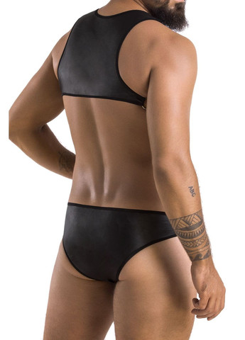 Мужское кожаное боди Adam XXL/XXXL, черное, заклепки Passion (297393817)